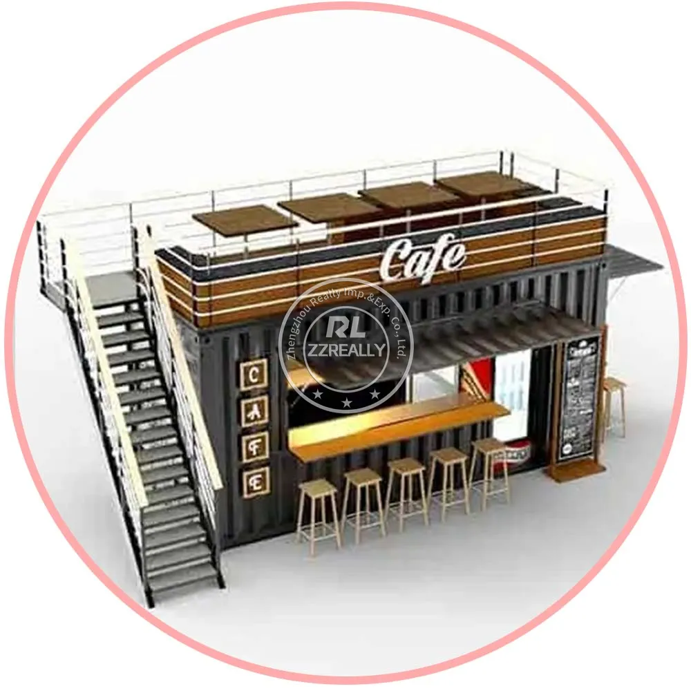 20ft 40ft contenitore RestaurantHot vendita 20ft portatile chiosco Cafe contenitore negozio di caffè modulare prefabbricato modificato Coffee Shop