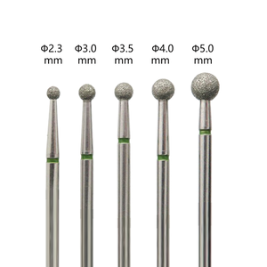 Kırmızı tırnak elmas Bur yuvarlak top elmas tırnak süsü matkap ucu manikür tırnağı freze kesicisi boyutu 1.8 2.3 3.0 3.5 4.0 5.0 - Product Image 5