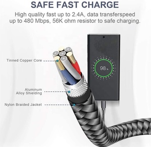 USB C USB hızlı şarj tip-c kablo Samsung/LG/Huawei renkli USB tip C kablo 1m USB-C kordon hızlı şarj aleti kablosu - Product Image 4