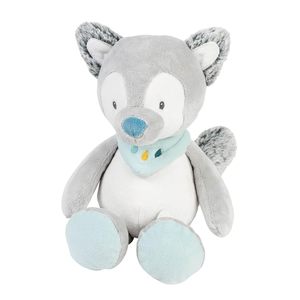 Grey 11 Inches Cuddly <strong>Plush</strong> Toy Wolf Promotes Motor Skills Easy Care <strong>Extra</strong>-Soft Material Machine Washable for Children - Product Image 1