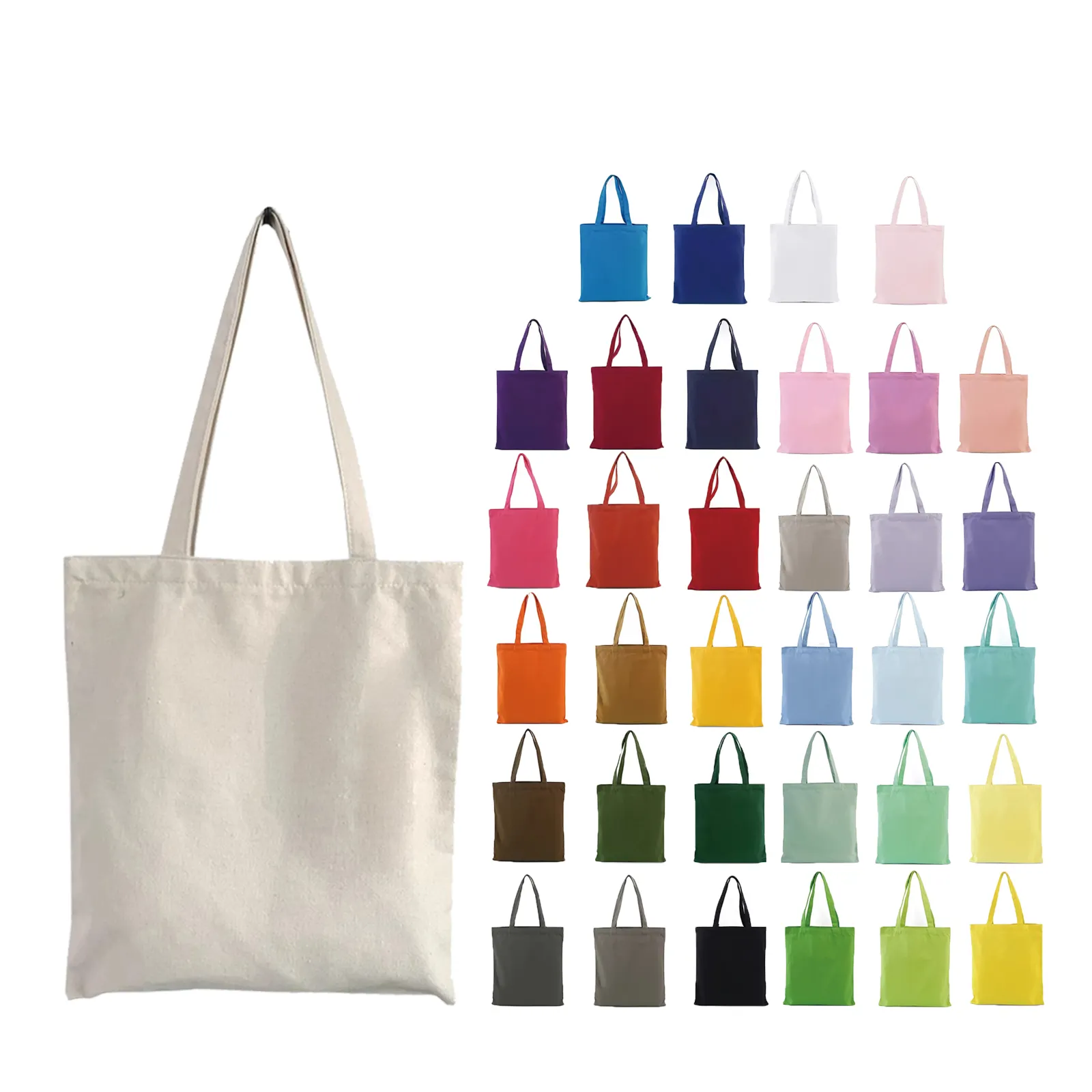 Sac fourre-tout en toile avec logo personnalisé Sacs en coton durable avec logo pour le shopping et l'usage quotidien