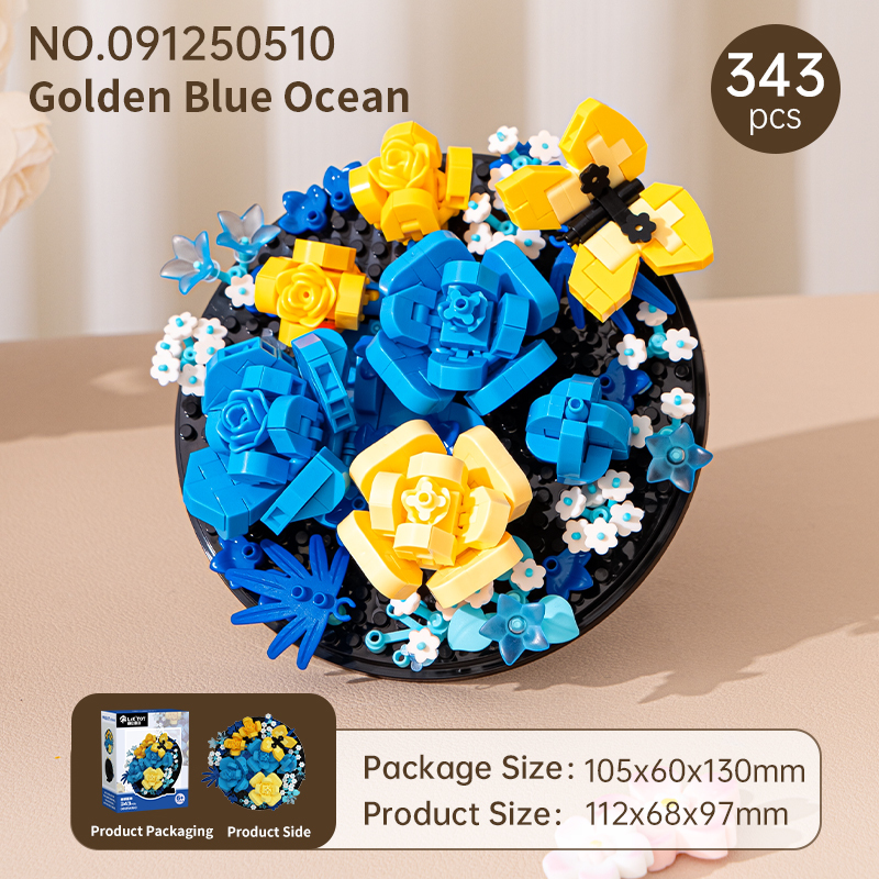 HDX148266 343 piezas Disco de Flores - Azul Océano Jinyu