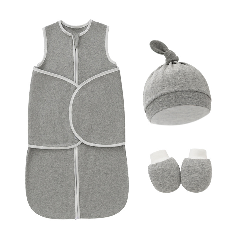 Grey wings sleeping bag side gloves knot hat