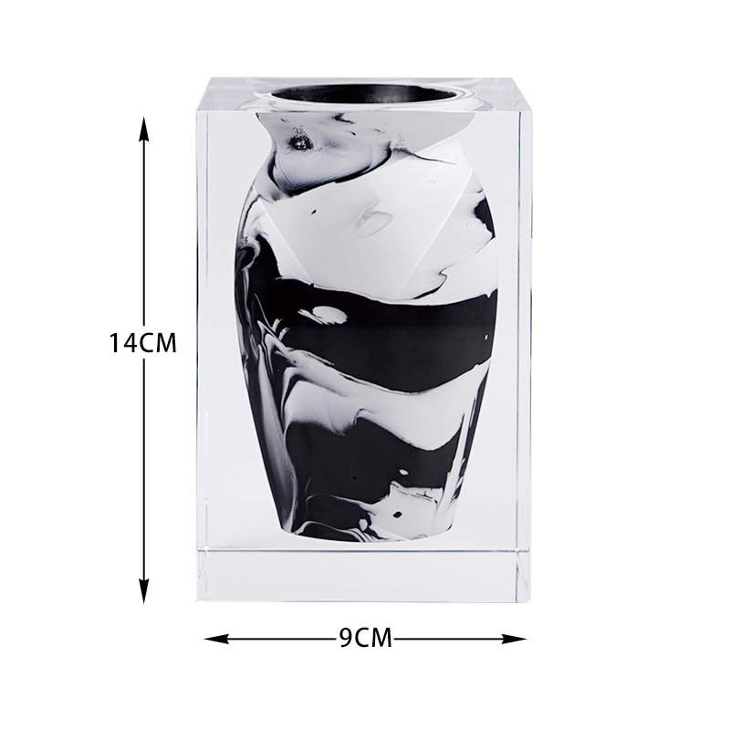 Black-flowered Taibai vase, 10*10*30cm