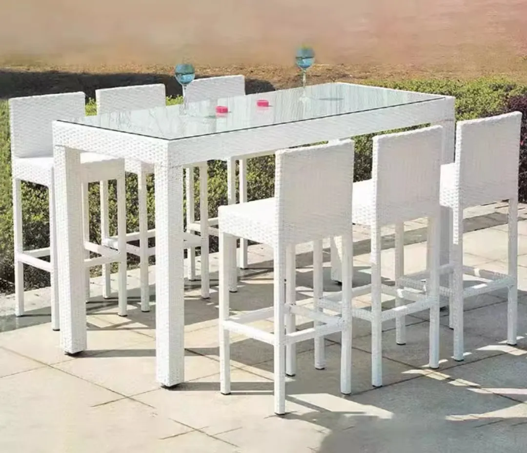 Taburetes de Bar Caffe para patio al aire libre, conjunto de silla y mesa de bar al aire libre