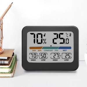Đầy màu sắc kỹ thuật số hộ gia đình Nhiệt kế ẩm kế chính xác trong nhà nhựa đo mét cao thấp nhiệt độ độ ẩm ghi âm - Product Image 1