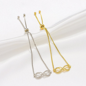 Lateefah OEM Thời trang đồ trang sức mỹ Micro Pave Kim Cương Zircon Infinity phụ nữ Vòng đeo tay - Product Image 5