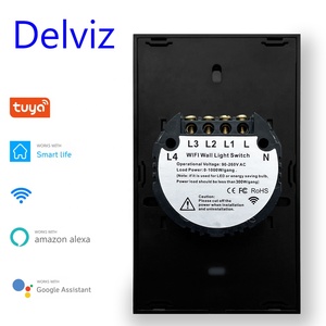 Delviz 120*72mm beyaz kristal cam panel, Google Alexa ev WiFi Tuya APP akıllı kontrol, duvar işık dokunmatik WIFI güç anahtarı - Product Image 2