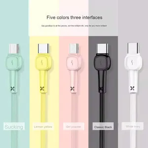 Fabrika özelleştirilmiş Macaron tip-c hızlı şarj kablosu Android ve Apple cep telefonları için özel Logo TPE ceket - Product Image 1