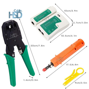 Rj45 sıkma aracı kiti için CAT5/CAT6 profesyonel bilgisayar Maintenacnce LAN kablo test cihazı ağ onarım aracı seti - Product Image 1