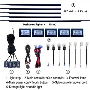 Renkli RGB akrilik şerit Led ortam aydınlatma araba atmosfer dekorasyon 6 10 14 18 22 araba Led 2 renk bölge atmosfer ışığı - Product Image 2