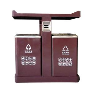 Factory <strong>Custom</strong> Compartment Trash Bin Galvanized Steel <strong>Garbage</strong> Can Sanitation <strong>Containers</strong> Recycling Bin - Product Image 4