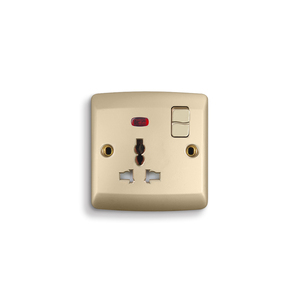 Multi funzione oro pannello PC 16A MF presa commutata con Neon ad alta potenza interruttore elettrico per Home Hotel - Product Image 1