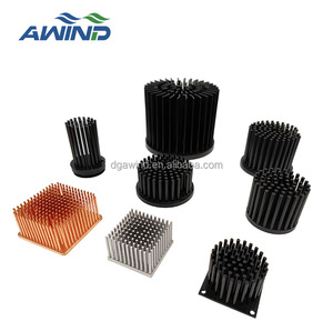 Customized 40w <strong>70mm</strong> Round Pin Black Anod Heat Sink Aluminum Profil LED Circular Cold Forging <strong>Heatsink</strong> for USA Led Cooling System - Product Image 1