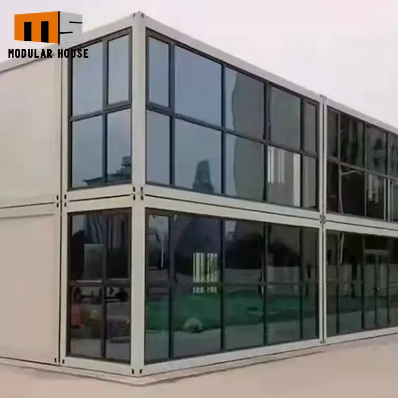 高速組み立て鉄骨構造建物ガラスリビングコンテナモジュラーアパートメントプレハブホームコンテナプレハブ住宅