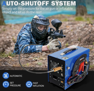 PCP 12V 110V 220V自动停止4500psi 30mpa 300bar Pcp泵内置电源适配器彩弹PCP空气压缩机