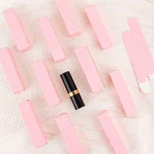B412 pembe Kraft kağıt ruj kutuları dikdörtgen şişe kullanımlık dudak balsamı ambalaj kutuları hediye sarma DIY özel ruj kutu - Product Image 4