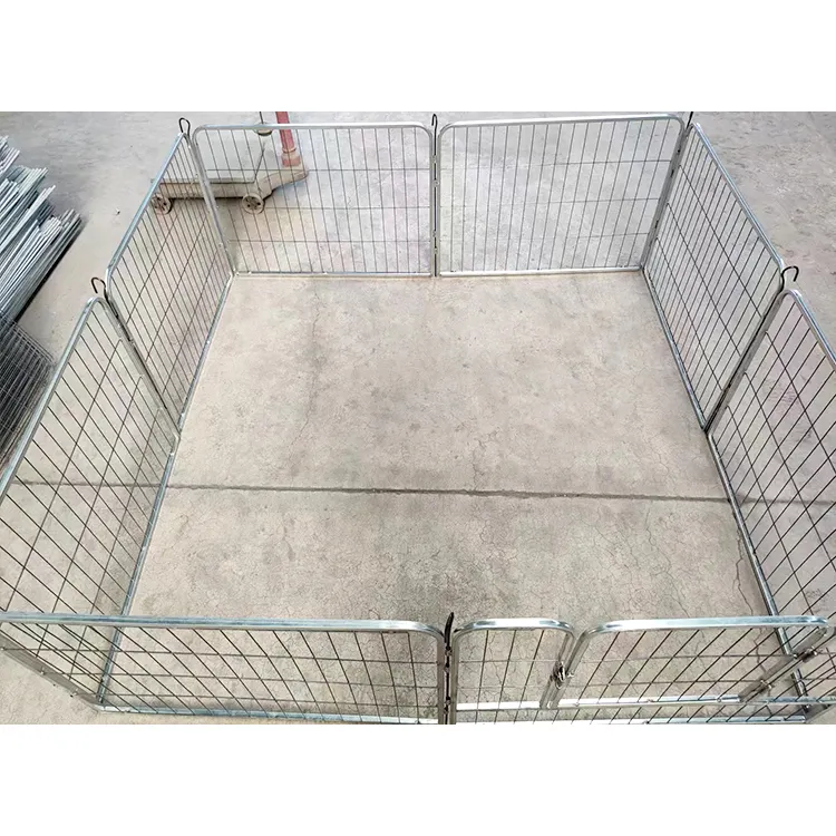 Pagar anjing kucing kawat baja dapat dilipat pagar pena logam besar pagar anak anjing kucing peliharaan playpen untuk hewan peliharaan lari gratis