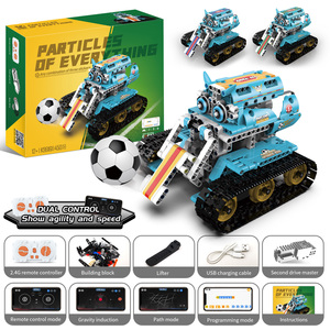 Telecomando Robot calcio 2.4G modalità di programmazione a vapore giroscopio Puzzle mattonelle di plastica fai da te giocattolo con quattro canali