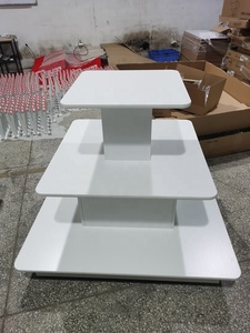 Outlet Retail Shoe Shop Fixtures <strong>Display</strong> Racks Wood 3 Tier Merchandising <strong>Display</strong> <strong>Table</strong> - Product Image 2