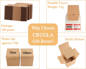 Giấy kraft Hộp quà tặng nhỏ nắp vuông trình bày thư mục cho cốc nến Ngày Valentine lưu trữ thực phẩm Matt cán - Product Image 5