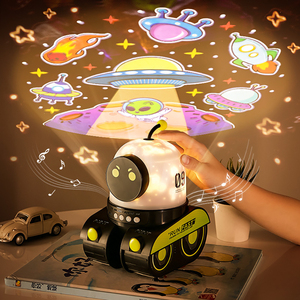 USB Rechargeable <strong>LED</strong> Lamp Robot Starry Sky Projector Night Light Music <strong>Mini</strong> Size Battery Colorful <strong>Stars</strong> for Bedroom Baby Gift - Product Image 5