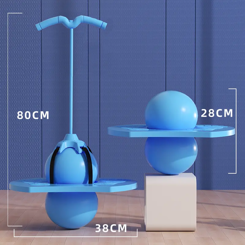 Custom Logo Fitness Exercise Board Balance Jumping Ball With Handle And Ball Pump
