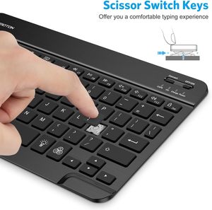 Teclado inalámbrico RGB personalizable 10 pulgadas Tablet PC Mini teclado inalámbrico recargable retroiluminación inalámbrico Bluetooth teclado - Product Image 5