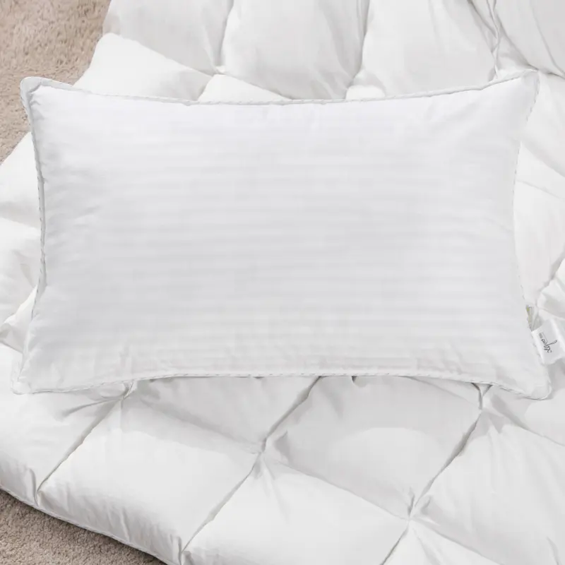 Hipoalergénico, textiles para el hogar de buena calidad, el mejor relleno de fibra, almohadas firmes de algodón 100% para dormir, almohada de soporte para el cuello