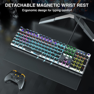 Venta caliente T-WOLF T30 Teclado mecánico recargable tipo C con tres modos inalámbrico/BT/cableado Teclado para juegos con retr - Product Image 5