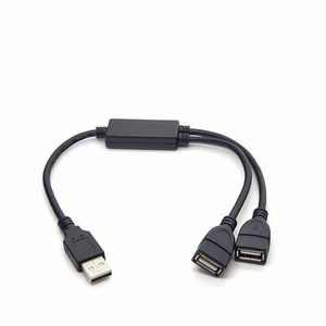 <strong>USB</strong> <strong>2.0</strong> Extension Cable <strong>USB</strong> 1 Male to 2 Female Cable Both Ports Support Data and Charge for Keyboard Mouse <strong>USB</strong> Flash Printer - Product Image 1