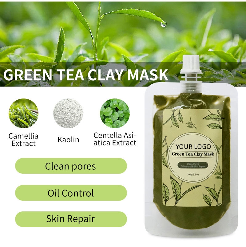 Máscara de barro de arcilla de té verde