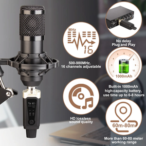 MA5 UHF kablosuz mikrofon sistemi XLR kablosuz alıcı verici ile şarkı için kablolu mikrofonlar - Product Image 6