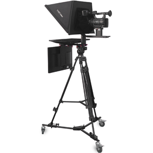 Teleprompter com tripé e rodízio de nível profissional, monitor duplo de 24 polegadas S240P, vidro temperado, controle remoto sem fio