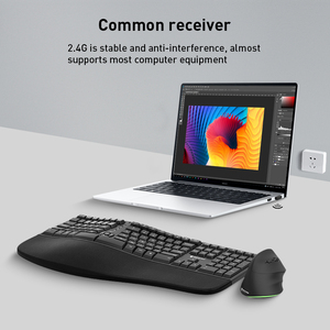 2024 KEYCEO Popular ergonómico teclado y ratón Combo 2,4G inalámbrico Bluetooth teclados ratón para PC - Product Image 3