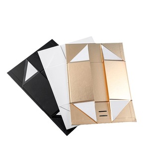 可折叠纸板包装盒运输纸箱玫瑰金彩色礼品盒带丝带 - Product Image 1