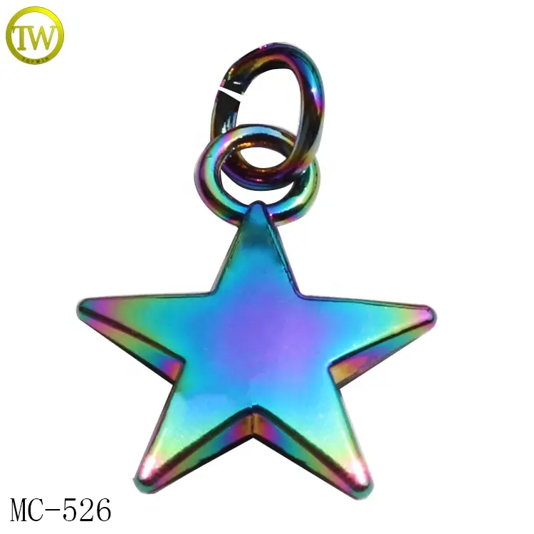 Forma di stella arcobaleno logo dei monili di fascini piccolo inciso nome etichette di marca per fare il braccialetto