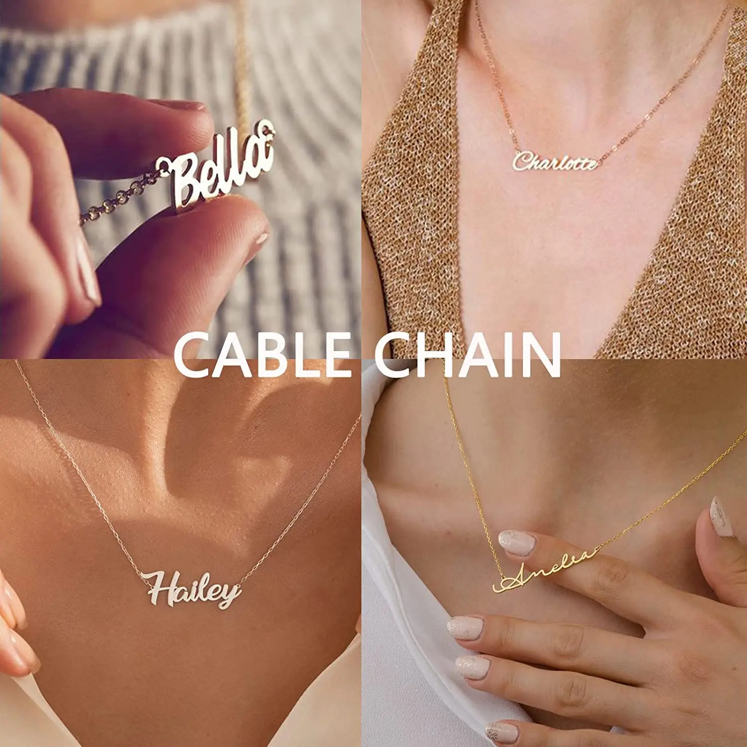 Custom Names 18K Gold Vacuum Plated Stainless Steel Necklace Personalized Letter Necklace For Women Custom Names Necklace