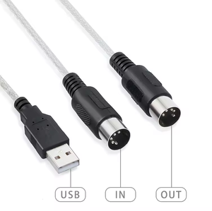 USB A tipi C DIN 5 Pin midi-in midi-out portu müzik düzenleme kablosu ile sinyal ışığı - Product Image 2