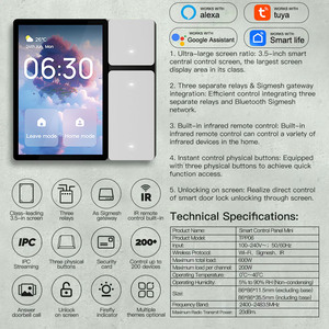 TONGOU 3.5 inç ekran WIFI akıllı duvar anahtarı Sigmesh WIFI IR 1/2/3/4 gang Tuya Alexa APP tarafından kontrol - Product Image 6