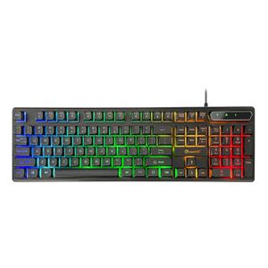 Nuevo lanzamiento, teclado para juegos de ordenador USB con cable de 104/105 teclas de teclas con mezcla de 3 luces LED, mezcla de luz única