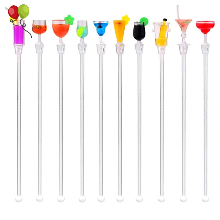 10 pçs/set Agitação Acrílico Agitadores Bar Cozinha Ferramenta Juice 23cm Cocktail Party Drink Mixer Vinho Swizzle Vara Agitadores KD2138