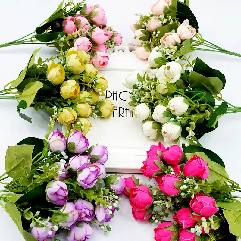 Hot Sell Pfingstrose Künstliche Blumen Hochzeits zubehör Künstliche Seide Blume Pfingstrose Bouquet Dekorative Blumen
