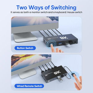 便携式双向USB3.0 DP1.4 8K 4K144Hz 4K60Hz显示端口KVM切换器DP KVM切换器