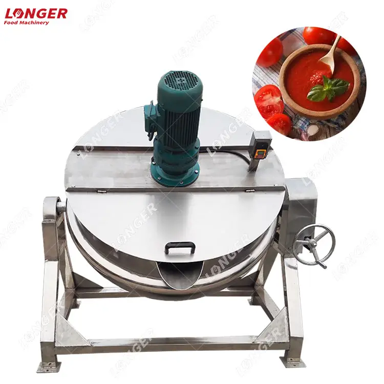 Olla de cocina Industrial, máquina para Cocinar pasta de tomate con Mezclador
