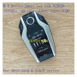 高品質4ボタンスマートキーBMWキーフォブカバースクリーン (315mhz /49チップCAS4/ CAS4 +/FEM) 2012-2018 B 3/5/7シリーズ用 - Product Image 3