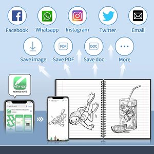 Newyes价格A4 螺旋日记Cuaderno聪明聪明的可重复使用的笔记本生态记事本和笔 - Product Image 4