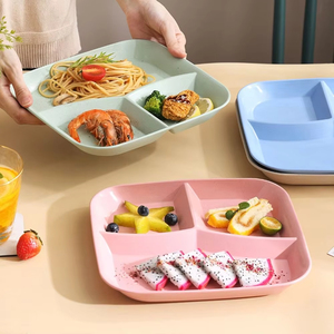 Trọng Lượng Giảm Cân Bữa Ăn Tấm Tấm Thực Phẩm Khay Hình Chữ Nhật Tá<span class=keywords><strong>i</strong></span> Sử Dụng Nhà Bếp Bộ Đồ Ăn Vuông Bữa Ăn Tố<span class=keywords><strong>i</strong></span> Tấm Vớ<span class=keywords><strong>i</strong></span> 3 Ngăn - Product Image 4