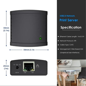 USB 2.0 LRP <strong>Print</strong> <strong>Server</strong> Share a LAN <strong>Ethernet</strong> Networking Printers Power Adapter USB HUB 100Mbps <strong>Print</strong> <strong>Server</strong> - Product Image 2
