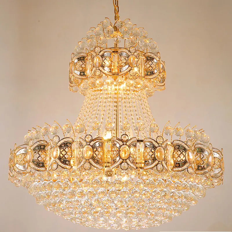 Illuminazione domestica all'ingrosso lampadario moderno con perline di cristallo lampade a sospensione Decorative soggiorno lampadario di cristallo di lusso
